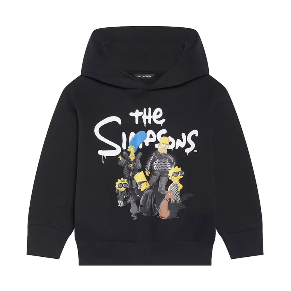 Balenciaga The Simpsons Print Hoodie Black, Pojke