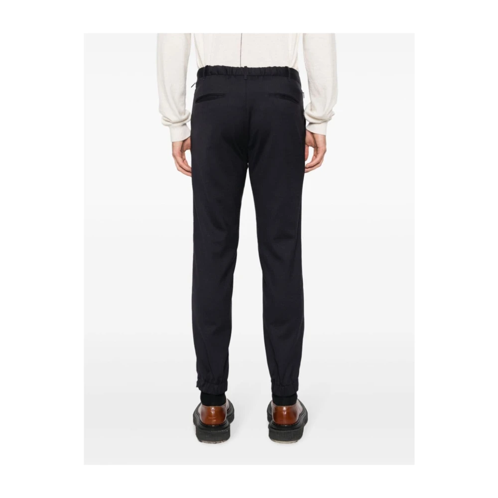 Incotex Navy Chino Broek met Elastische Boorden Blue Heren