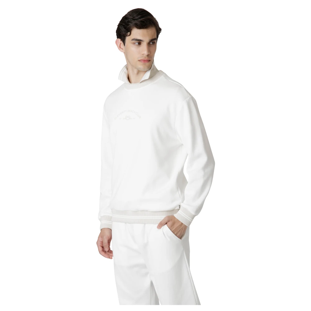 Eleventy Giza Cotton Crewneck Sweatshirt White Heren