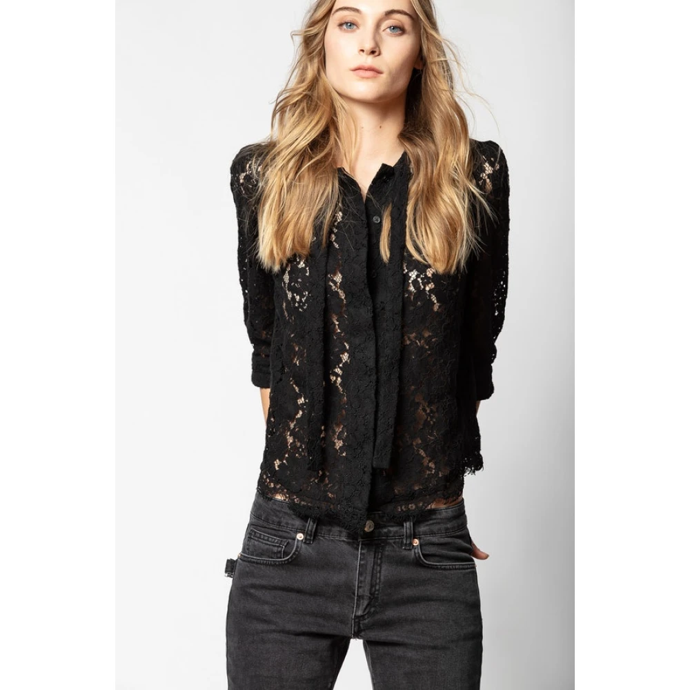 Zadig & Voltaire Donkere Gewassen Zwarte Slim Fit Denim Broek Black Dames
