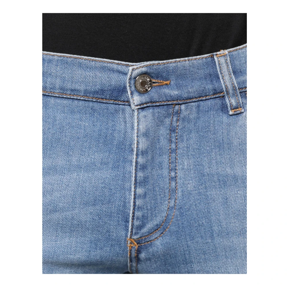 Dolce & Gabbana Blauwe Skinny Denim Jeans met Logo Blue Heren