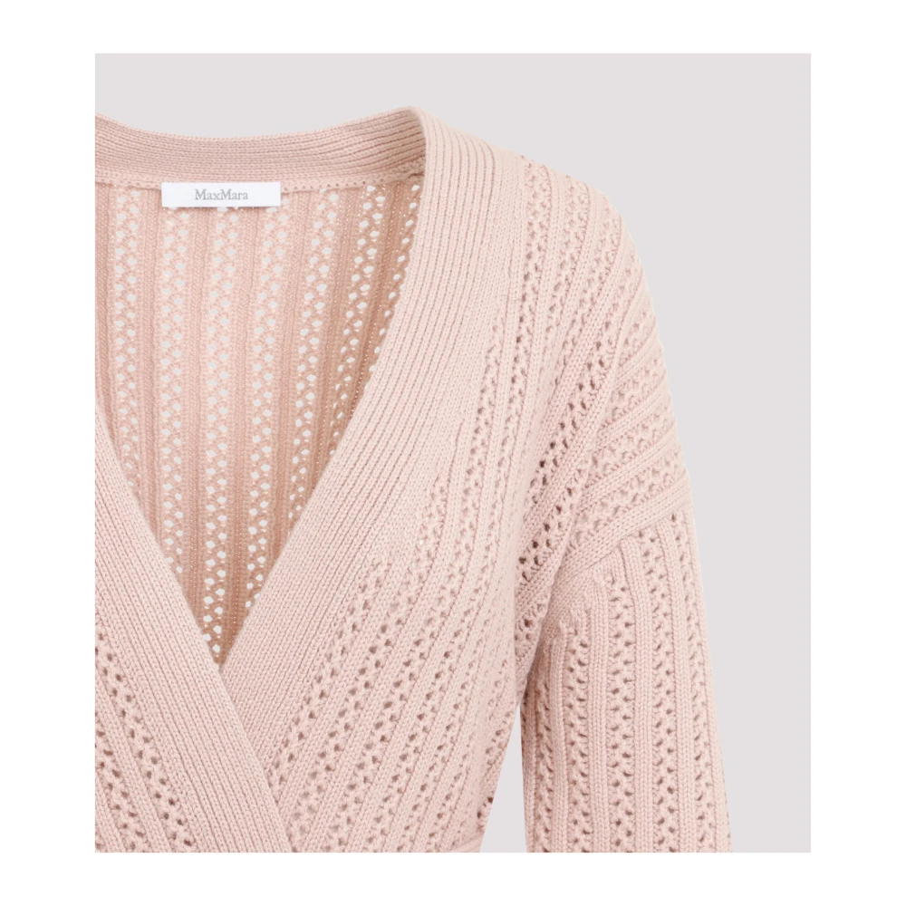 Max Mara Geperforeerde Cardigan in Cipria Kleur Pink Dames