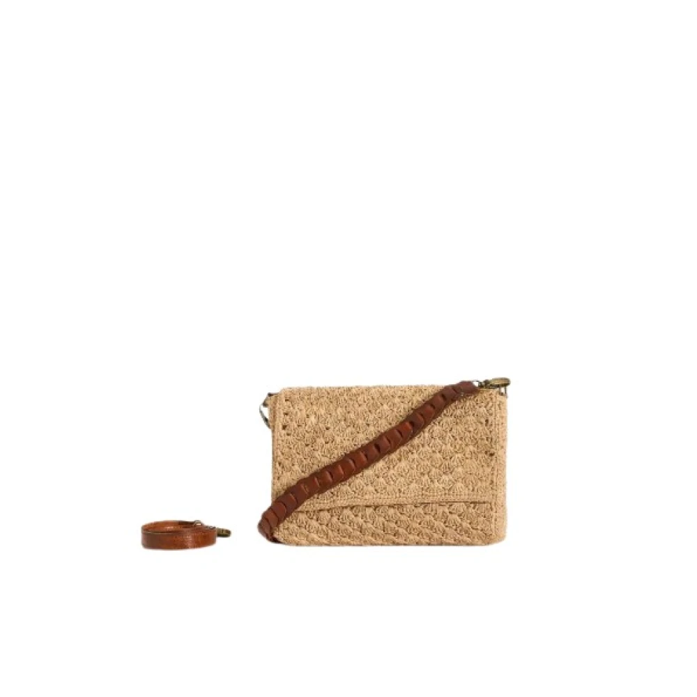 Ibeliv Raphia en Zebu Leren Tas Sonia Brown Dames