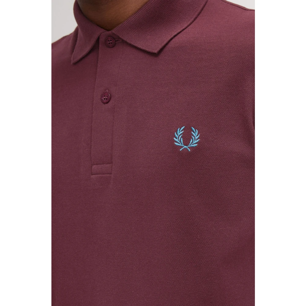 Fred Perry Originele effen polo in Oxblood & Ocean Red Heren