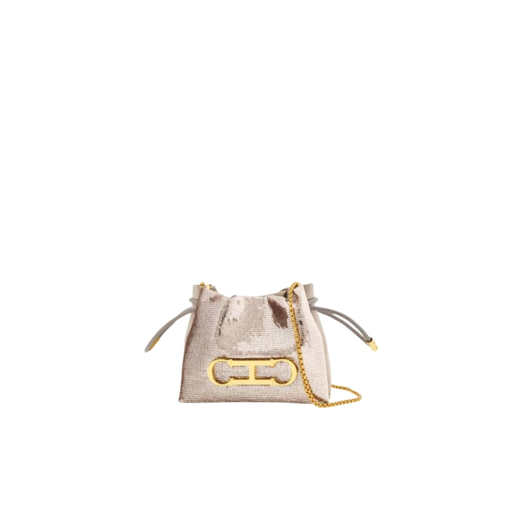 Carolina Herrera Paillet Soft Bucket Mini Tas Brown Dames