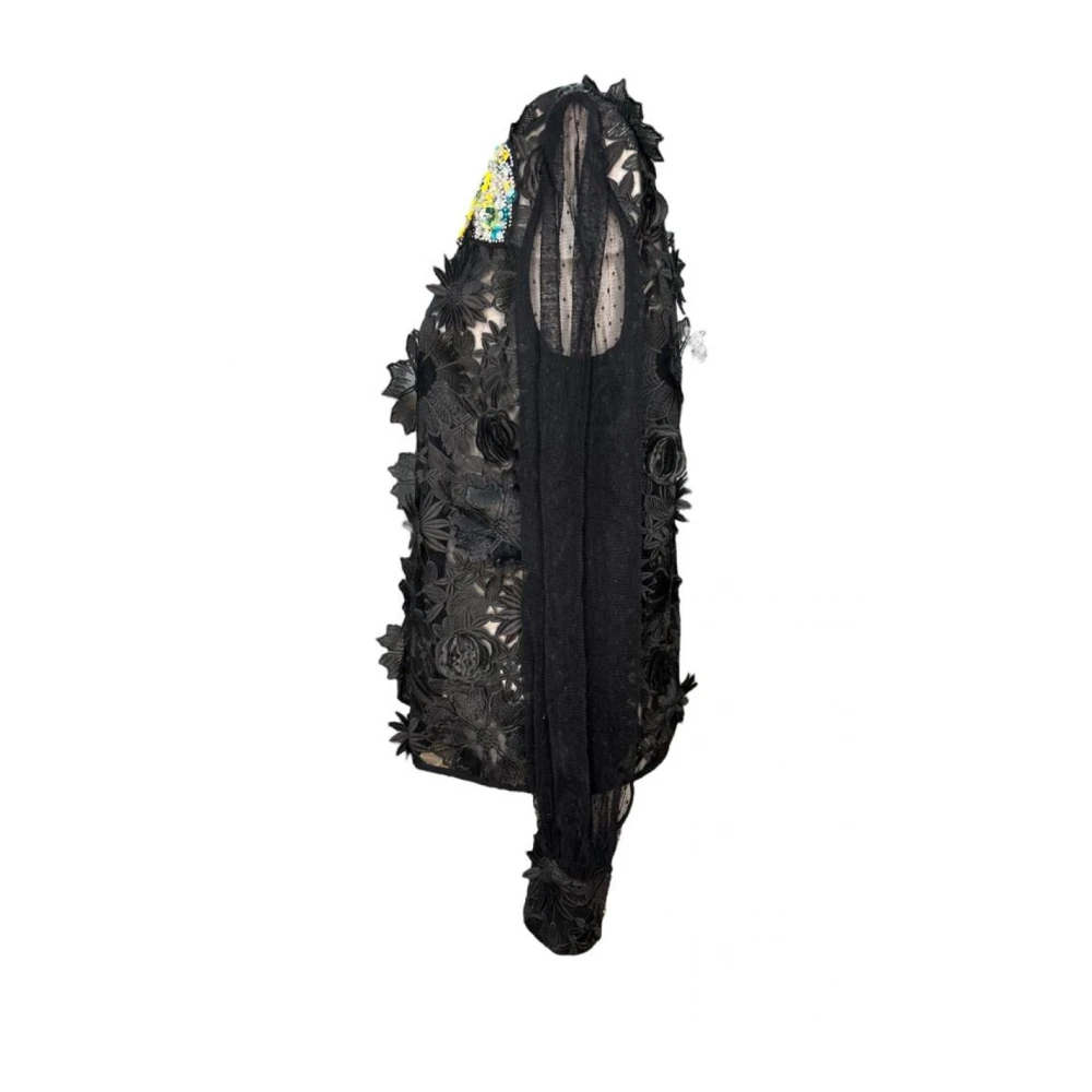 Cavalli Class Bloemenkant Sweatshirts & Hoodies Black Dames
