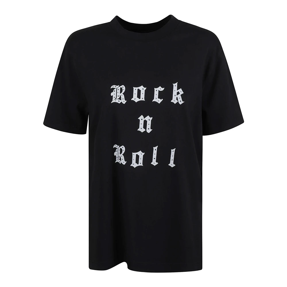 Zadig & Voltaire Strass Katoenen T-shirt met Rock and Roll Stijl Black Dames