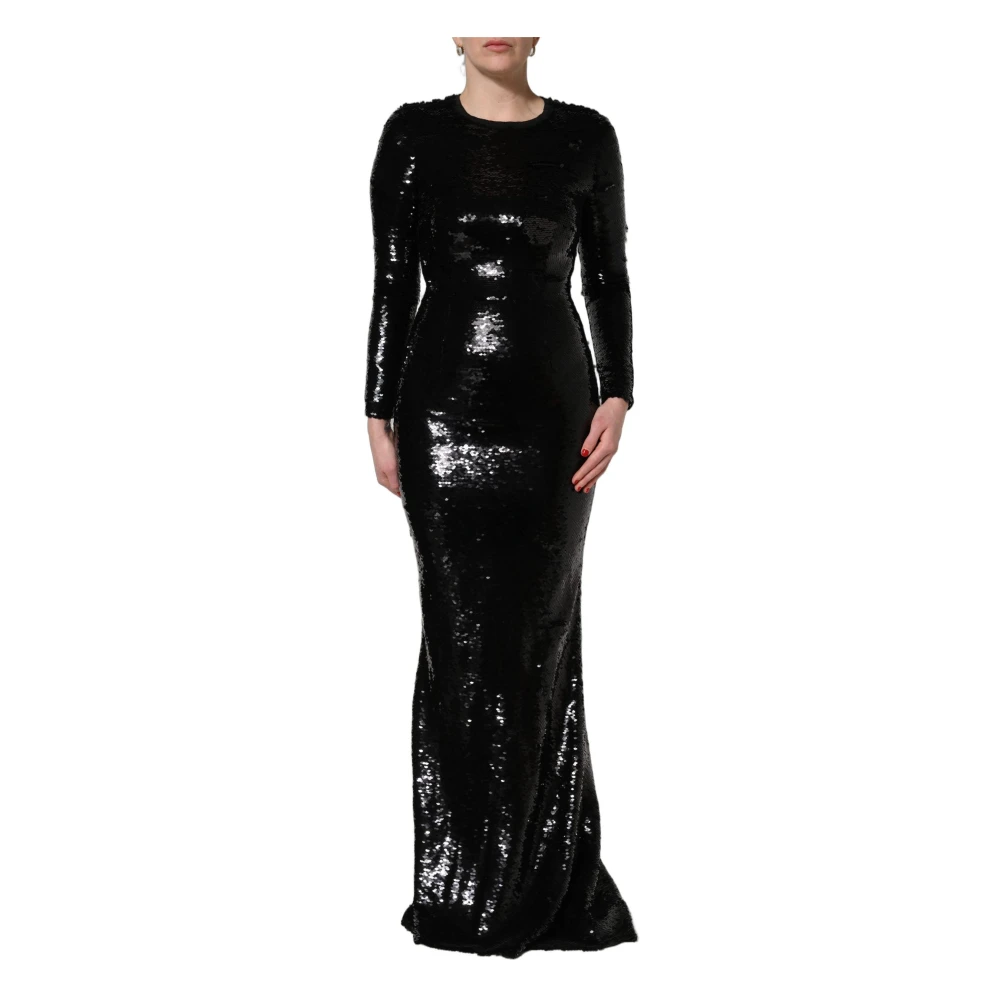 Dolce & Gabbana Women's Black Long Sleeves Mermaid Dress - Gowns - M - Dresses