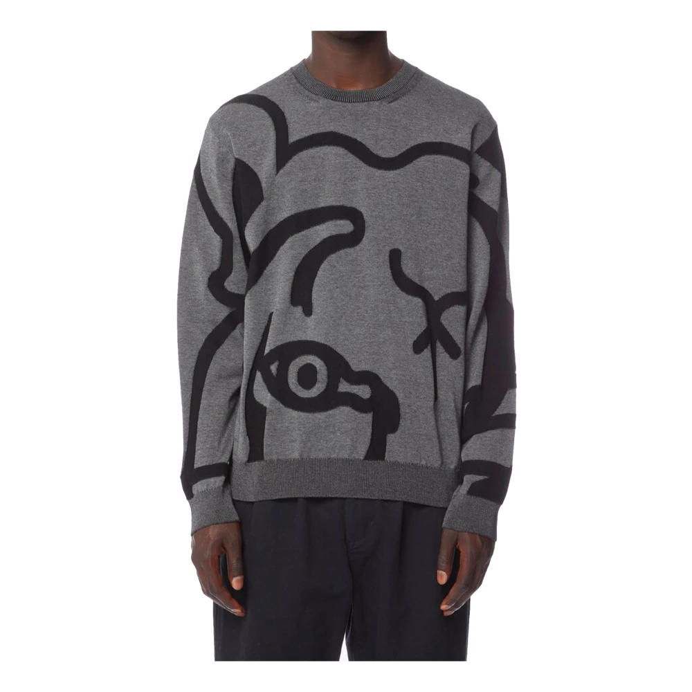 Kenzo Heren Sweatshirt met Abstracte Tijgerprint Gray Heren