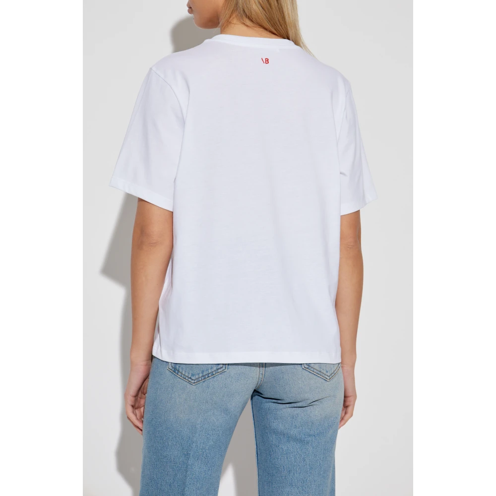 Victoria Beckham T-shirt met print White Dames
