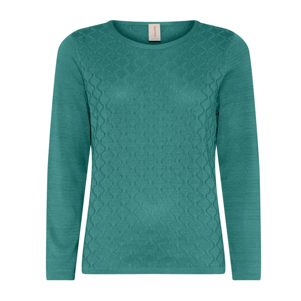 Skovhuus Feminine O-Neck Pullover Blouse Klimop Groen Green Dames