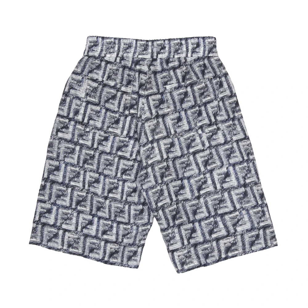 Fendi Blå Monogram Linne Barnshorts Blue, Pojke