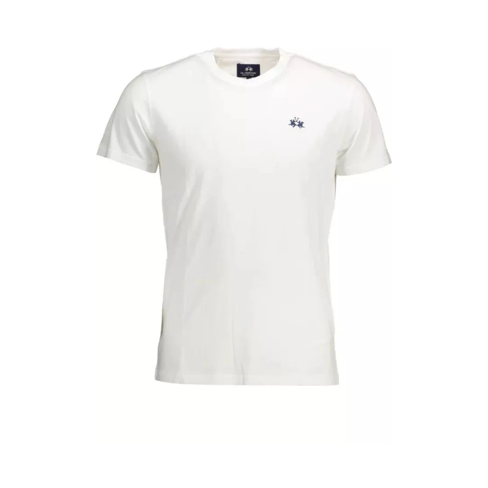 La Martina Men's White Elegant Embroidered Tee