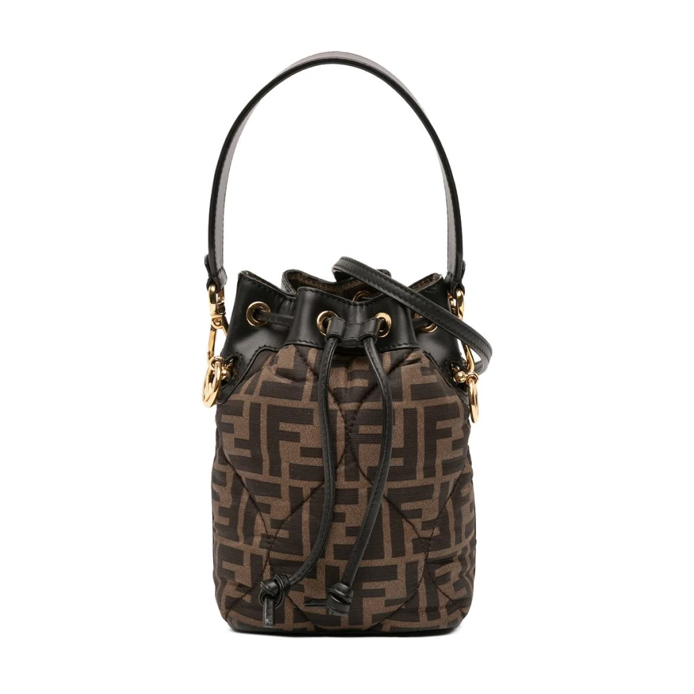 Fendi Vintage Women's Brown Pre-Owned Drawstring Bucket Bag