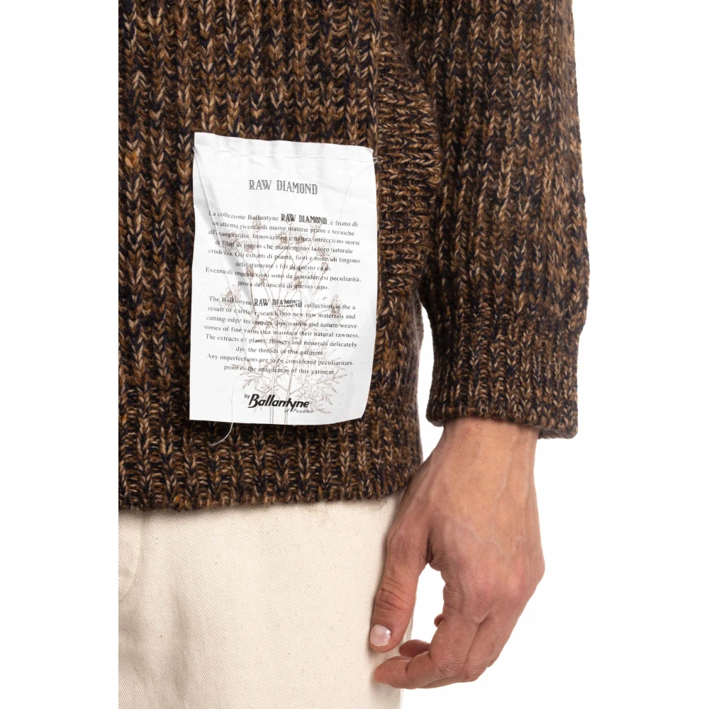 Ballantyne Melange Wol Kasjmier Ritsvest Brown Heren