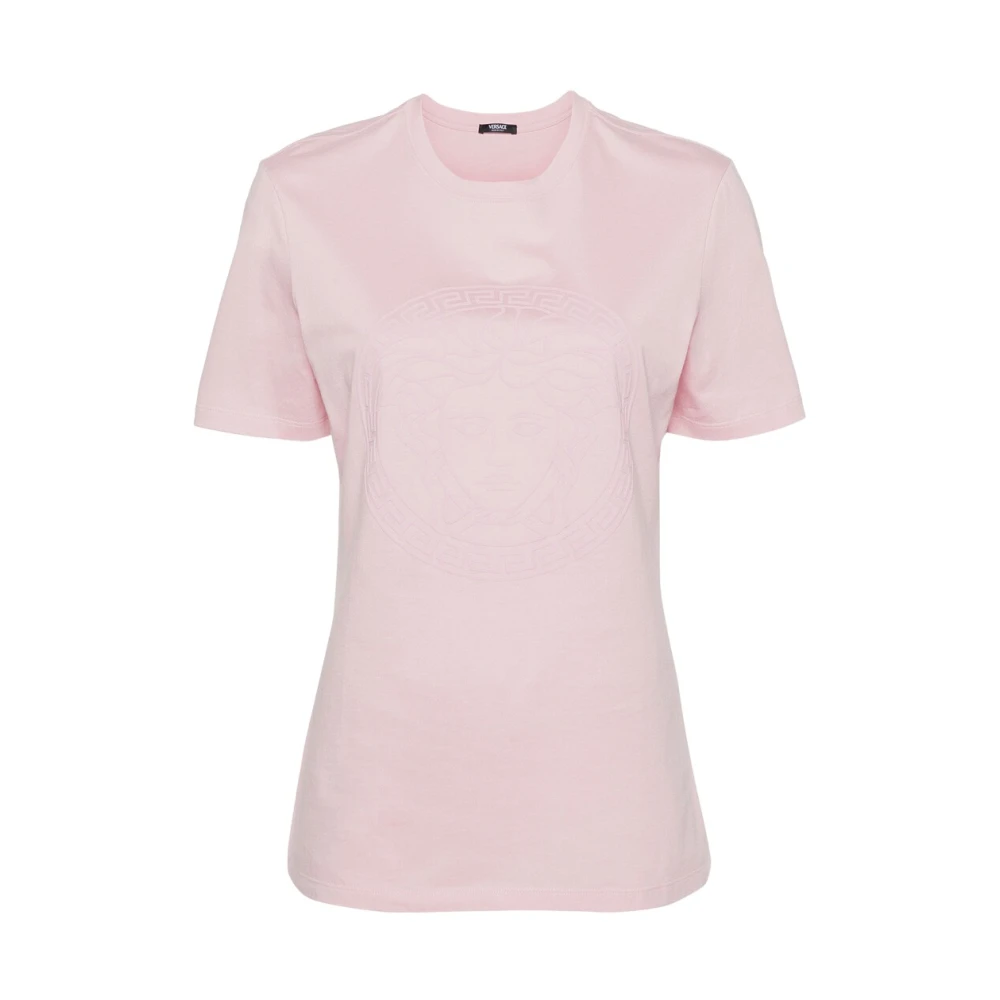Versace T-shirt met logo print Pink Dames