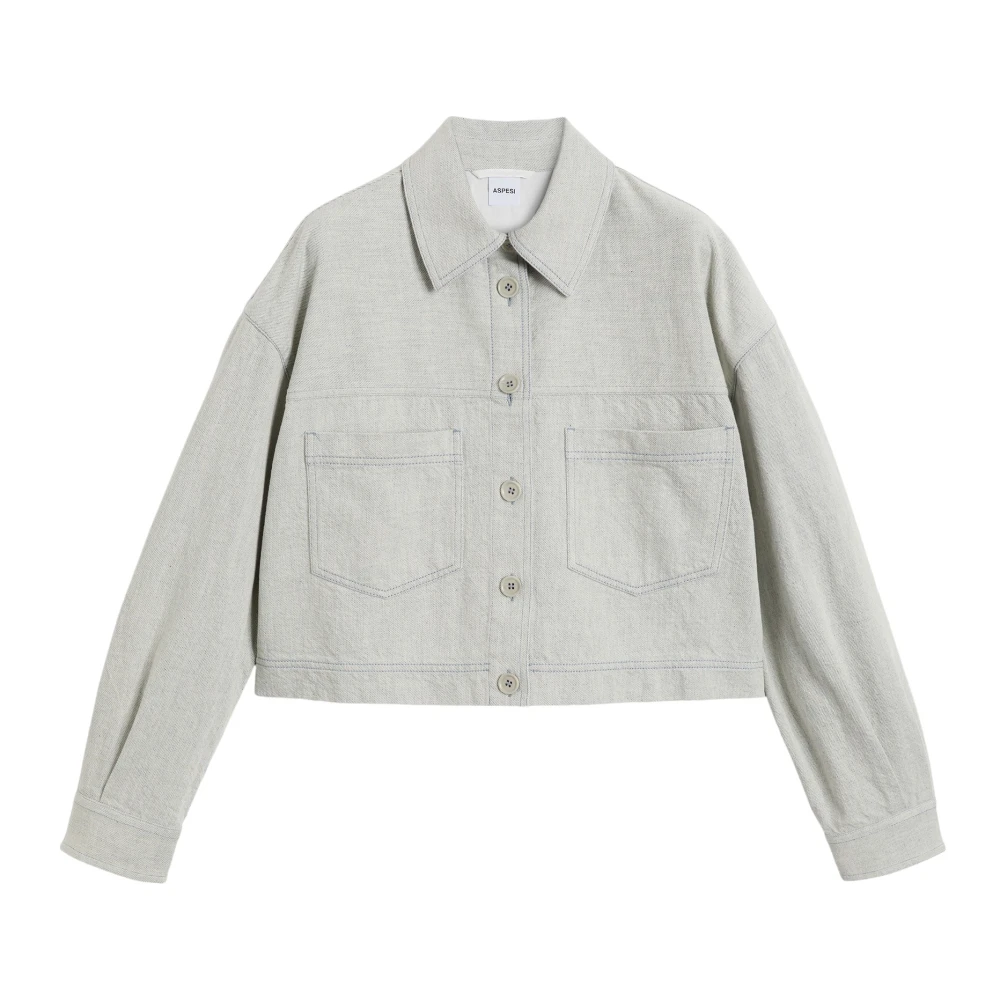 Aspesi Women's Gray Denim Jackets, Xs, Coats