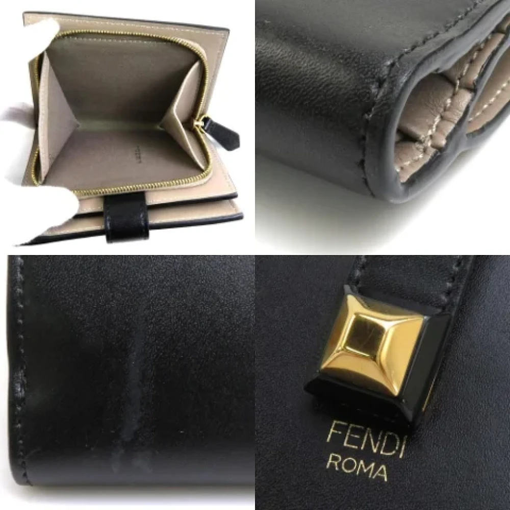 Fendi Vintage Pre-owned Leather wallets Black Dames