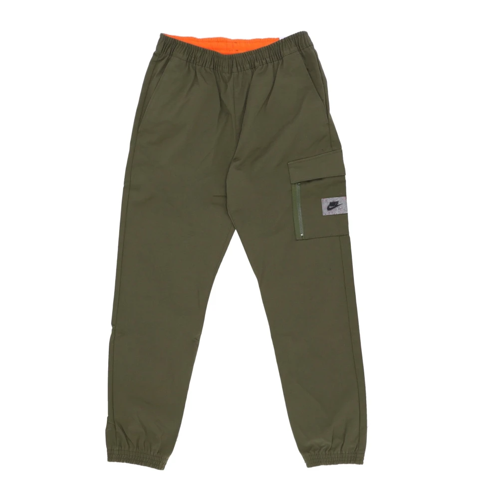 Nike Men's Green Training Trousers & Tights, Xl, Sportswear Woven Pant Rough /Orange/Black