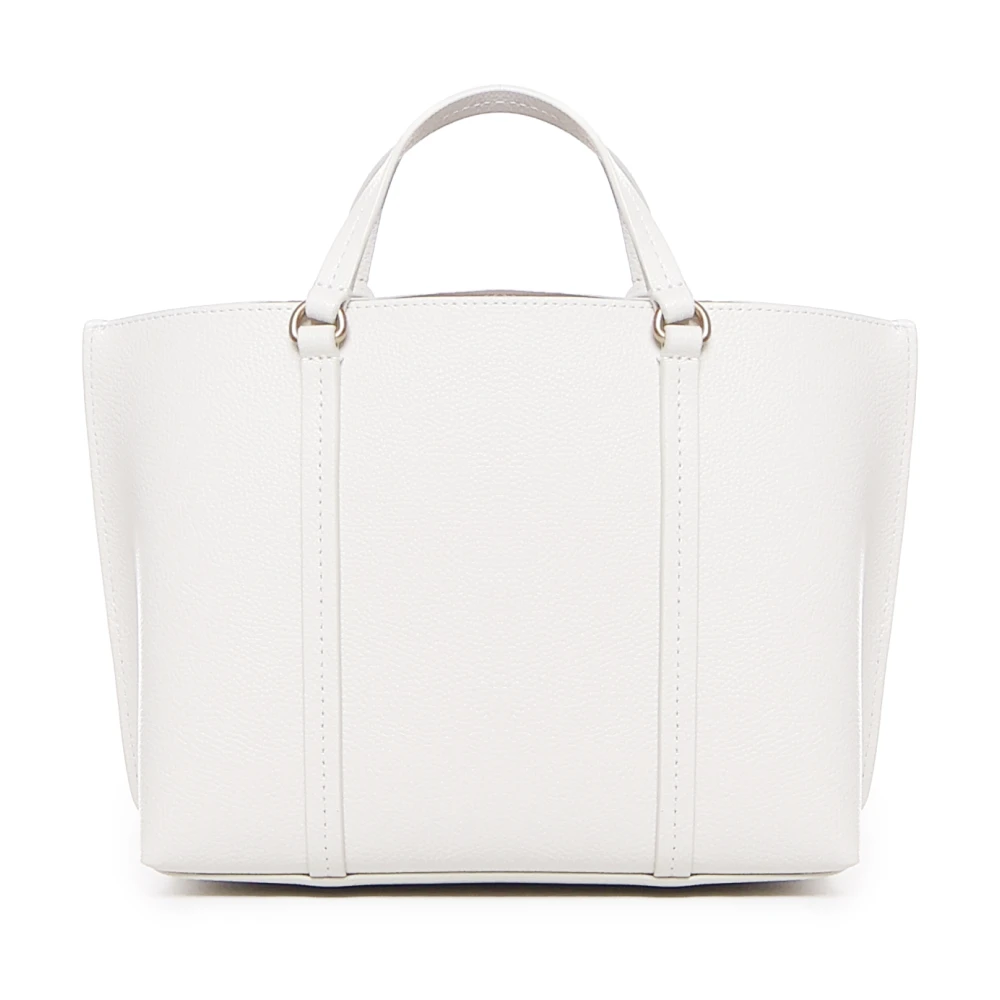 pinko Klassieke Leren Shopper Tas in Wit White Dames
