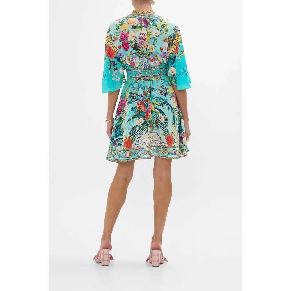 Camilla Zijden jurk Gardens of Queluz Multicolor Dames