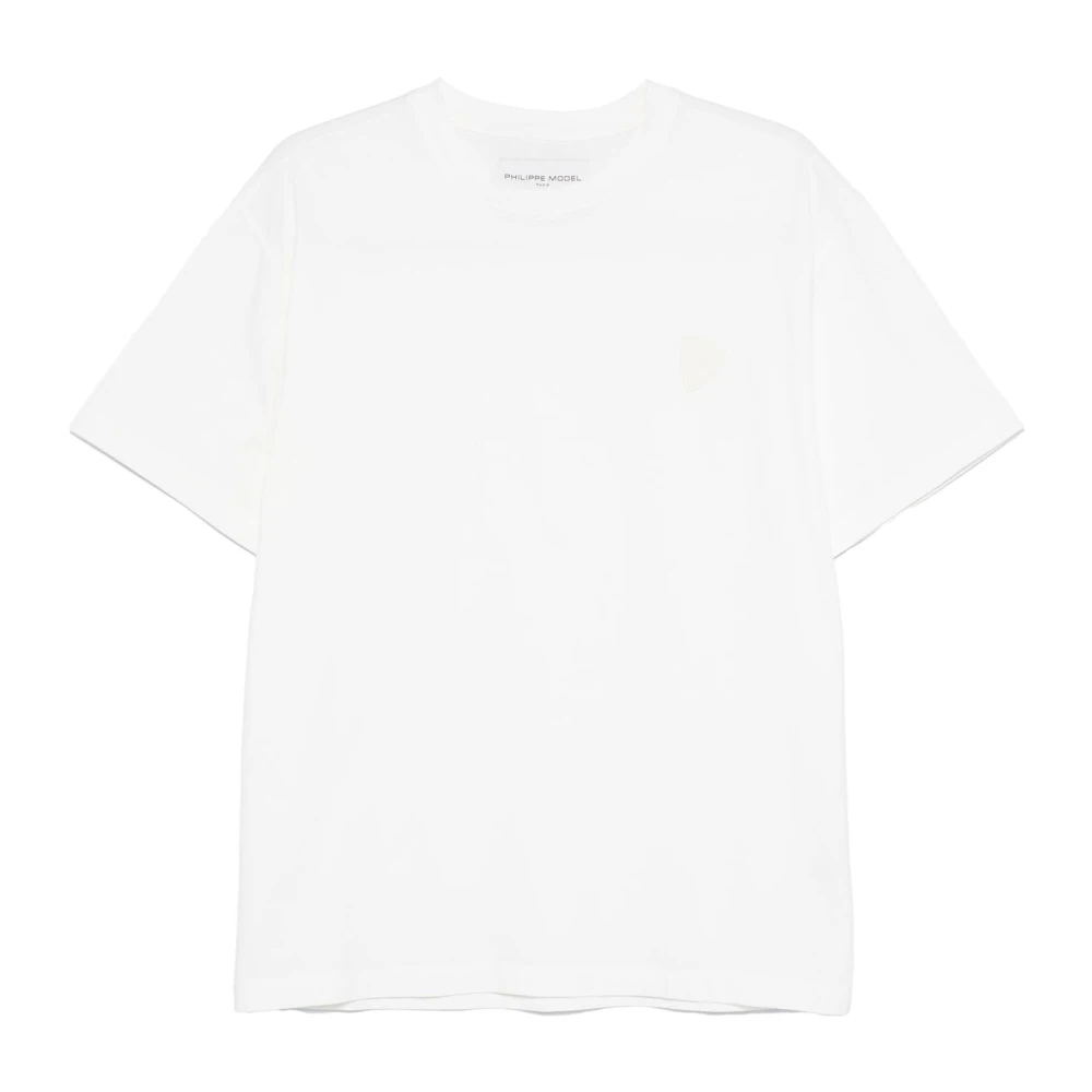 Philippe Model Logo Applique White T-shirt Polo White Heren