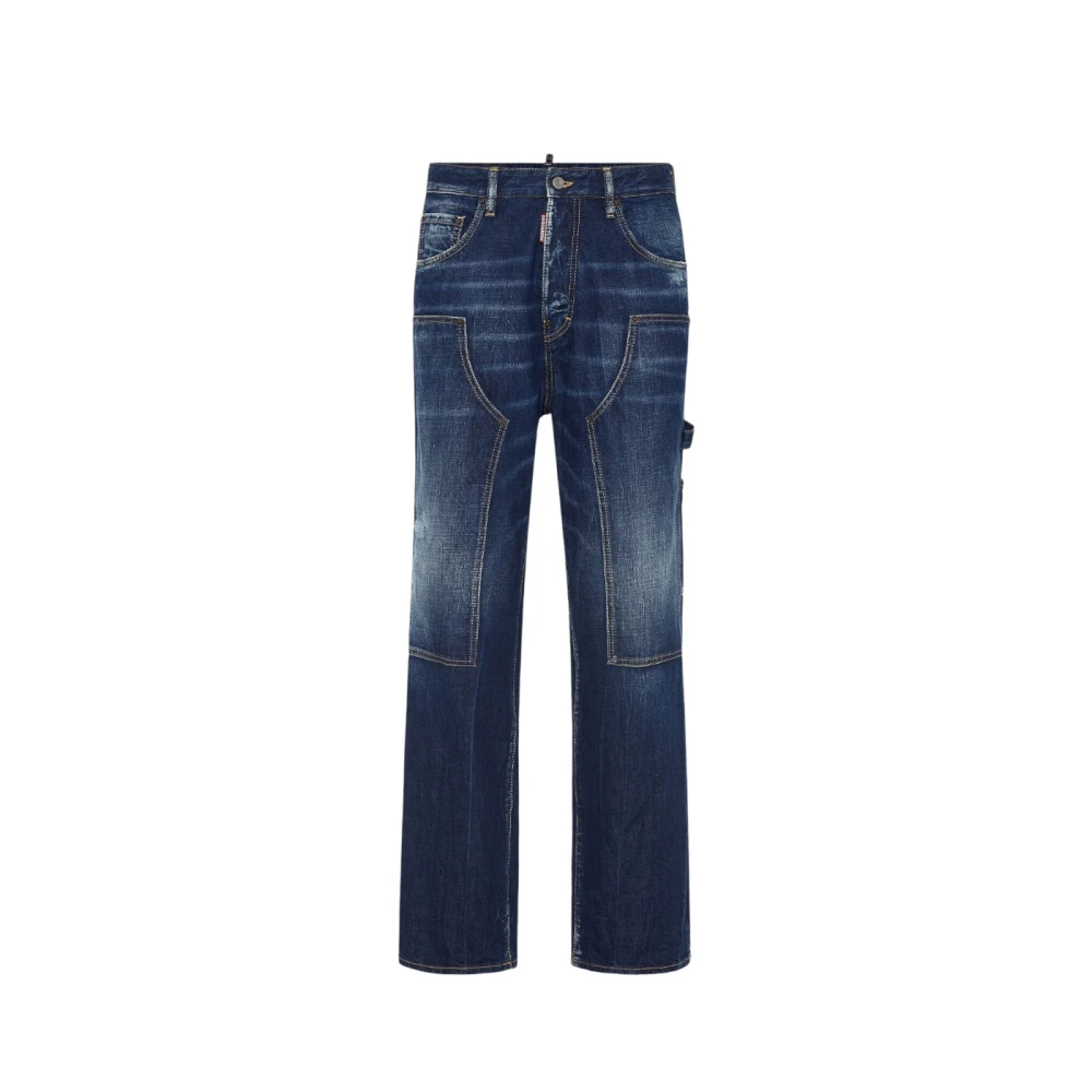 Dsquared2 Men's Blue Loose Carpenter Denim Jeans