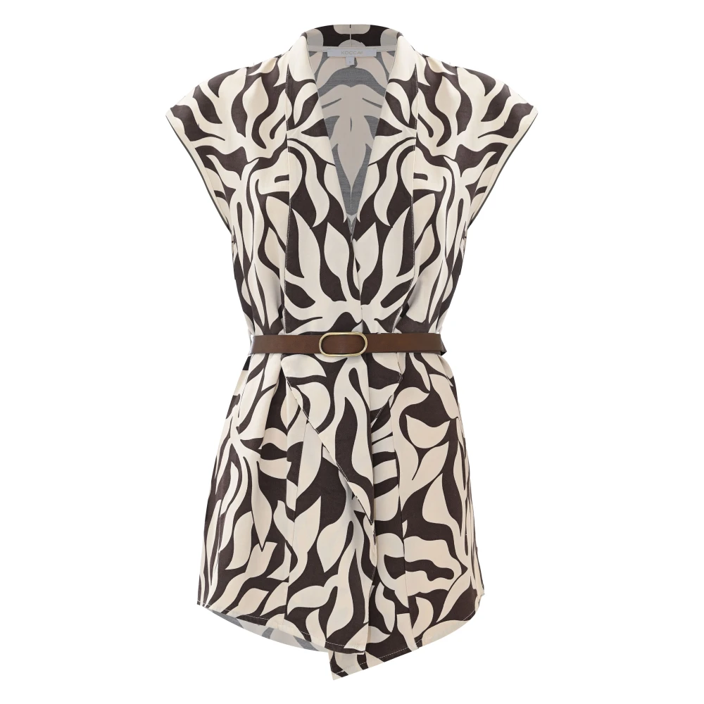 Kocca Elegante Hazelnootbruine Gestreepte Blouse Multicolor Dames