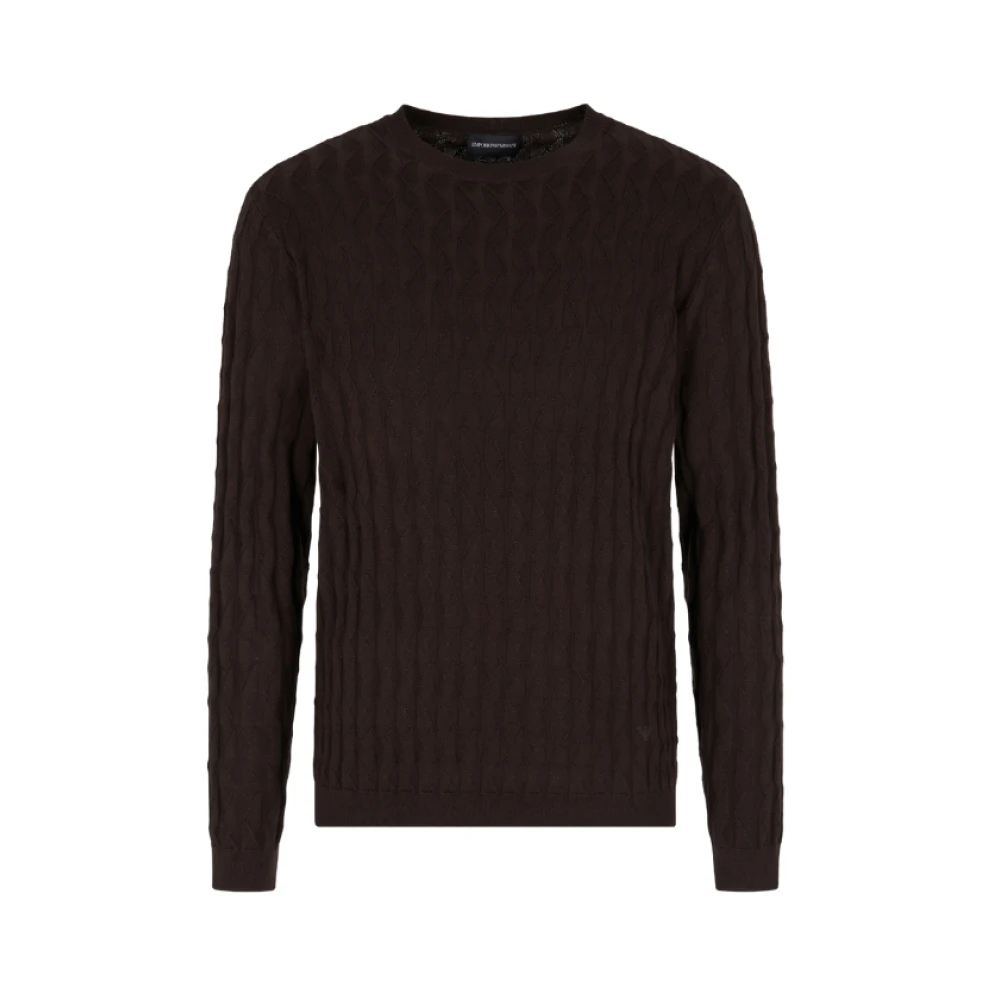 Emporio Armani Uomo Marrone Asv Maglione In Misto Lyocell