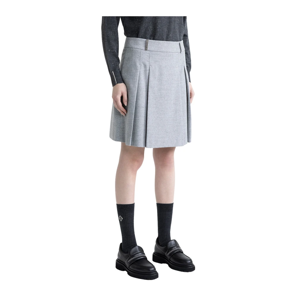 PESERICO Wol en viscose korte rok Gray Dames