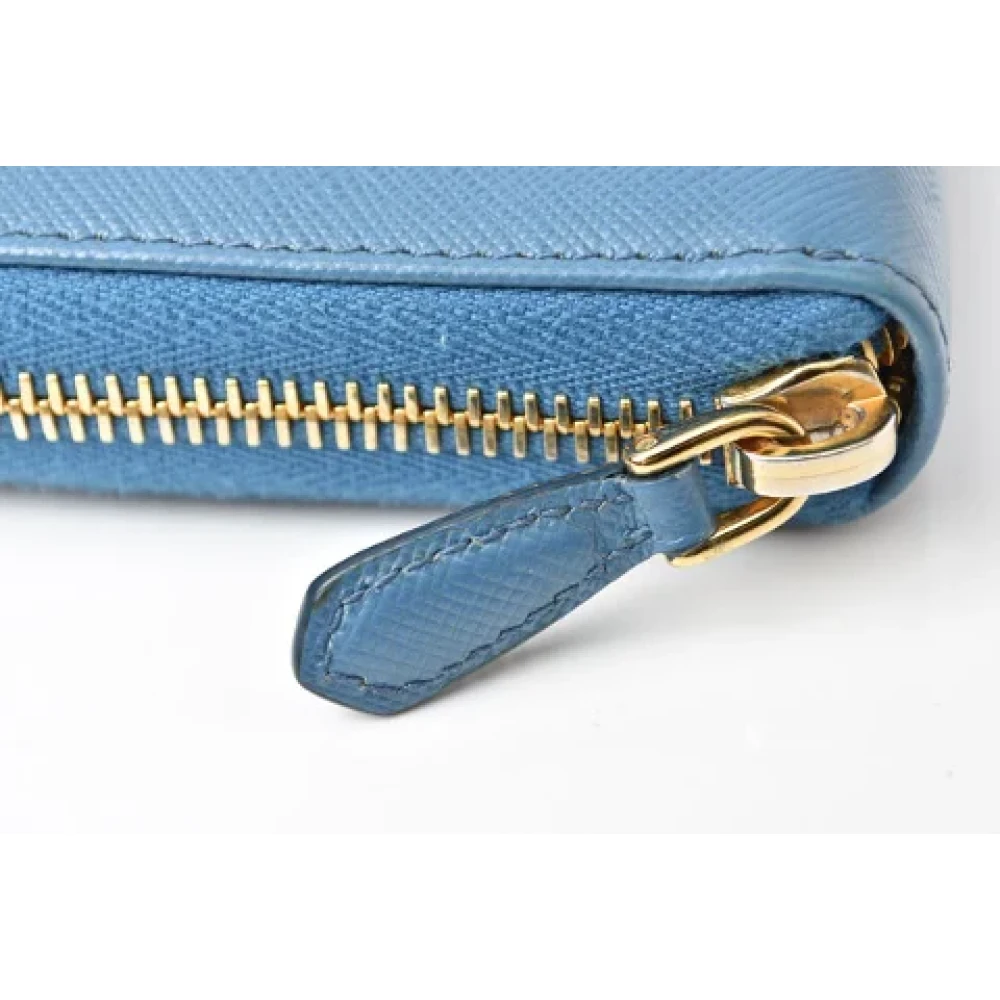Prada Vintage Pre-owned Leather wallets Blue Dames