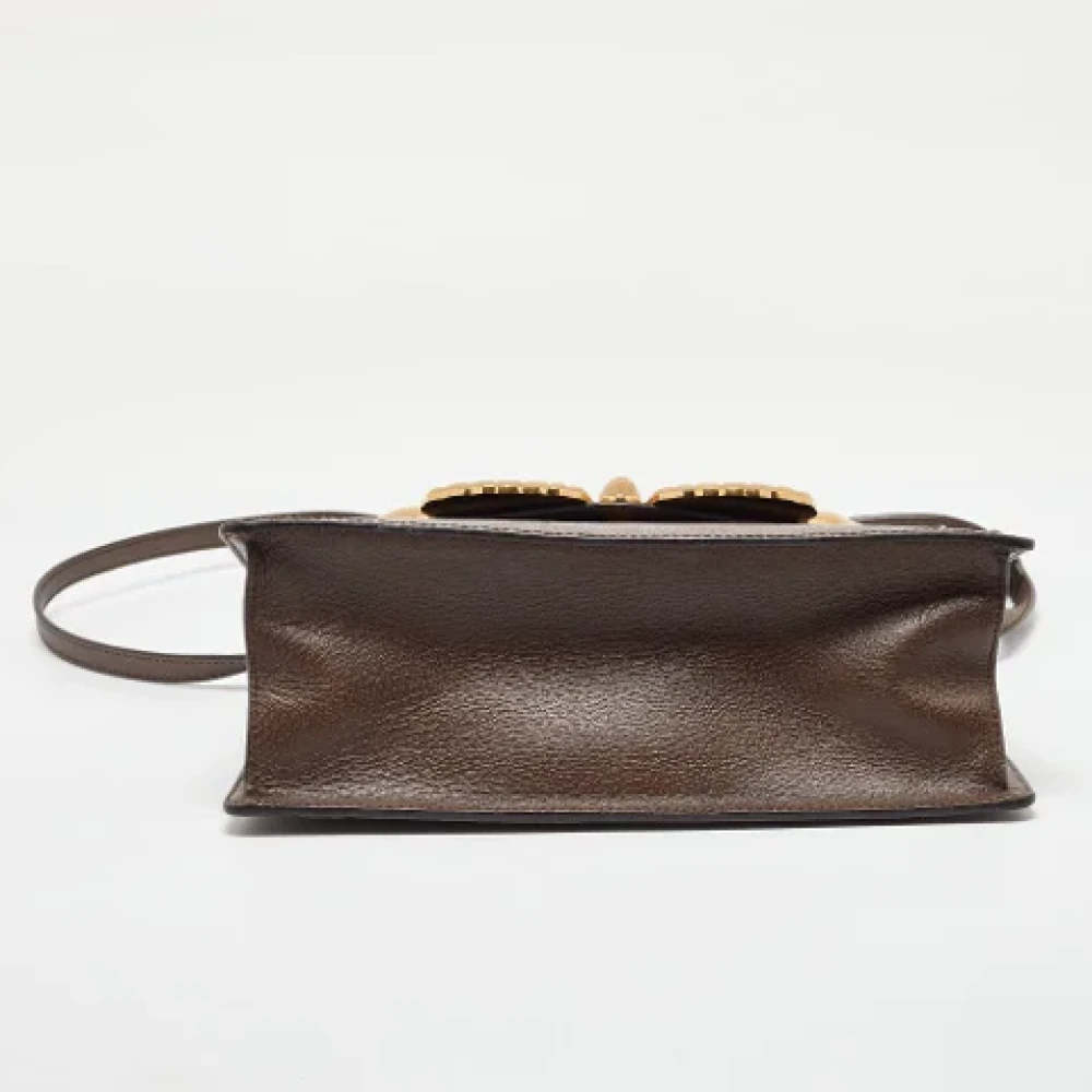 Gucci Vintage Pre-owned Leather handbags Brown Dames