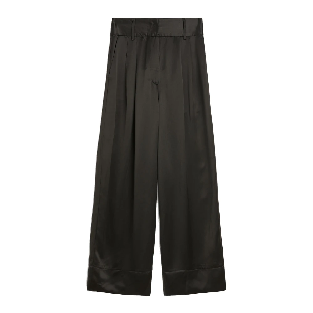 By Malene Birger Leather Trousers Black, Dam
