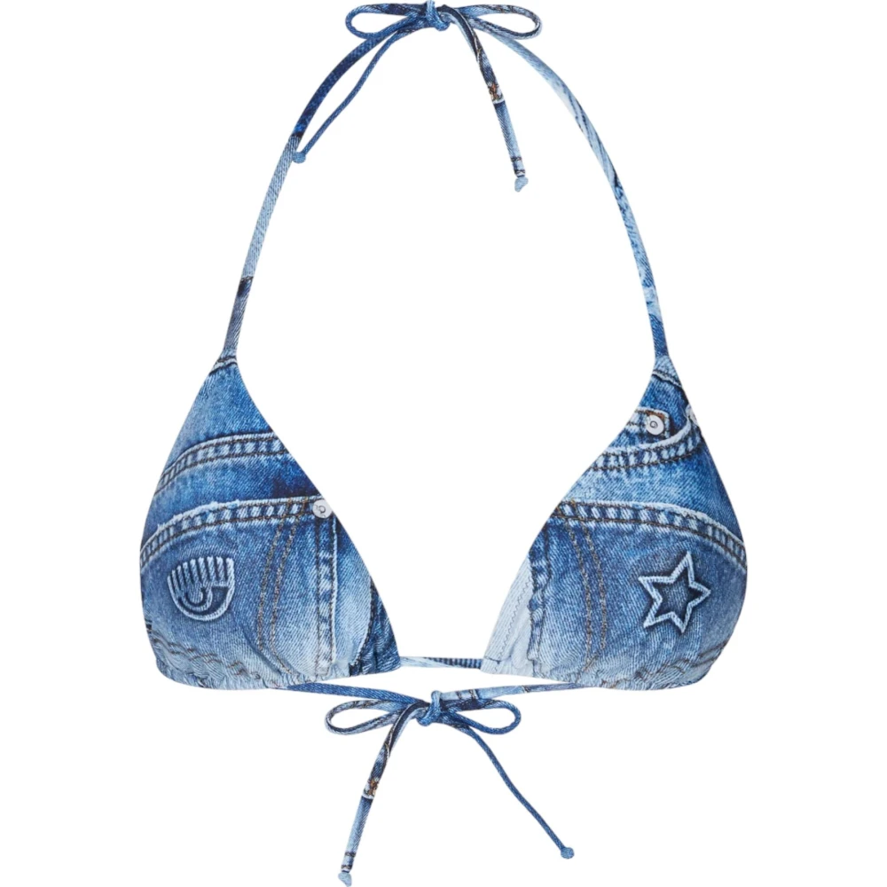 Chiara Ferragni Collection Stijlvolle Bikini Top Blue Dames