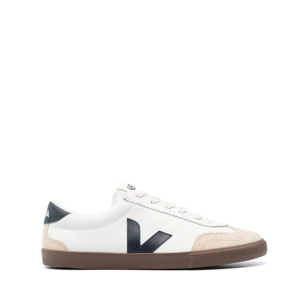Veja Witte Leren Sneakers met Suède Afwerking Heren Schoenen