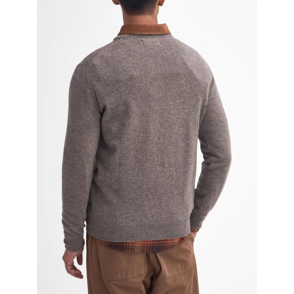 Barbour Essential Crew Neck Sweaters Gray Heren
