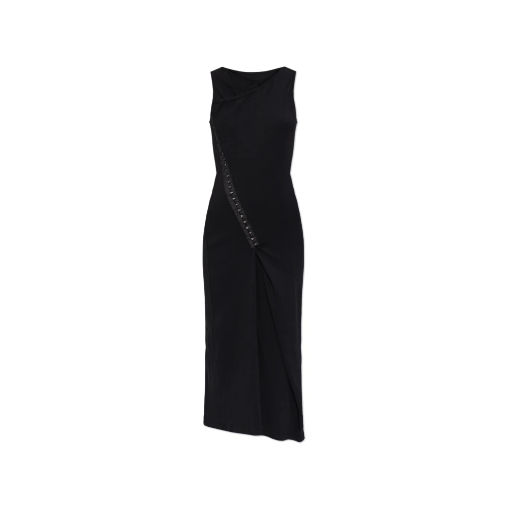 MM6 Maison Margiela Asymmetrisk draperad klänning med hake Black, Dam