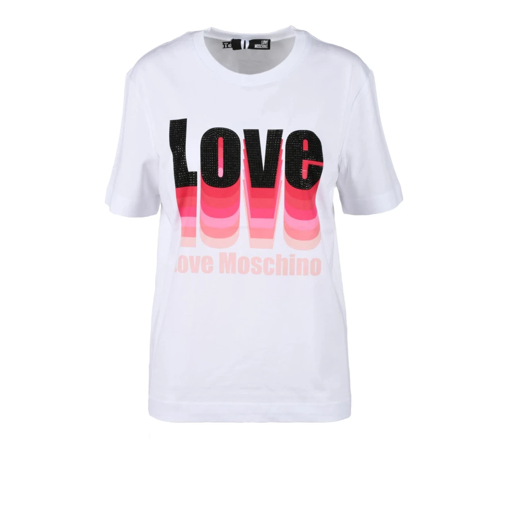 Love Moschino Katoenen T-shirt met Stijlvol Ontwerp White Dames