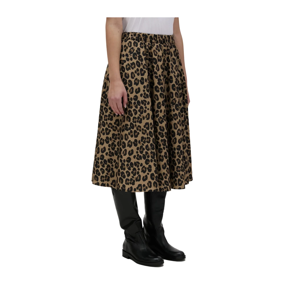 Aspesi Wehi Luipaardprint Flared Rok Multicolor Dames