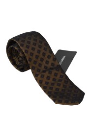 Brown Patterned Classic Mens Slim Necktie Tie