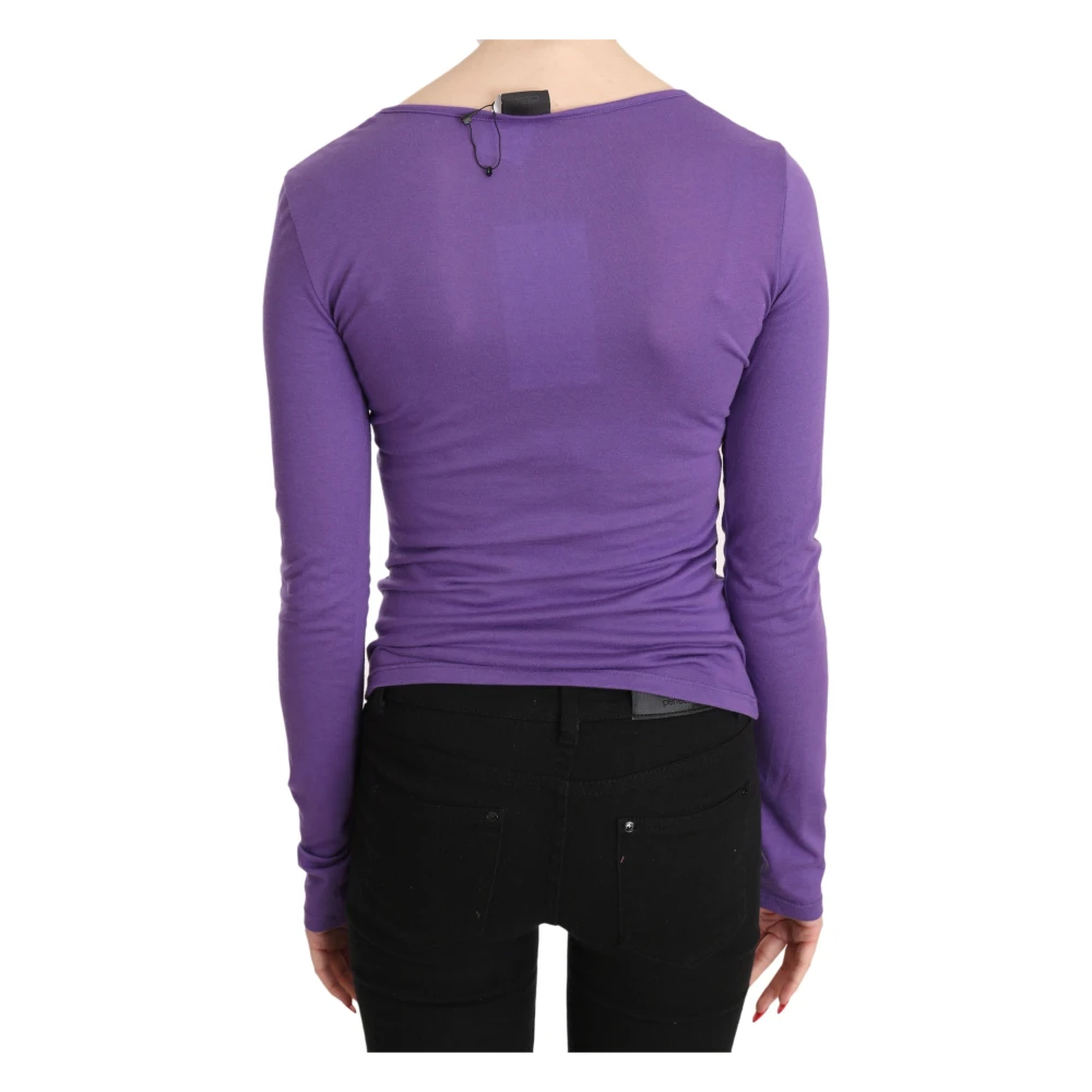 Exte Elegante paarse kristalversierde top Purple Dames