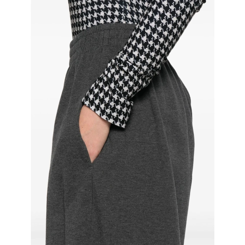Norma Kamali Grijze Wijde Pijp Jersey Broek Gray Dames