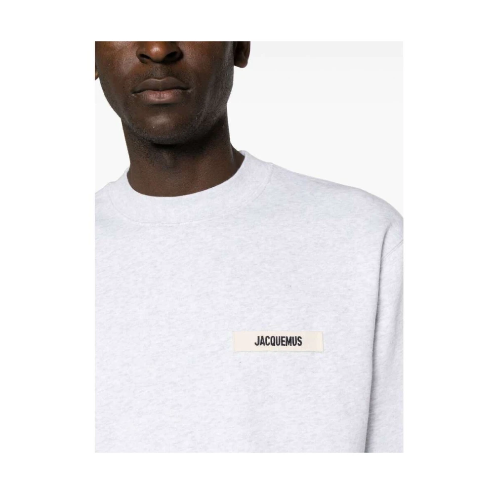 Jacquemus Grijze Katoenen Sweatshirt met Logo Patch Gray Heren