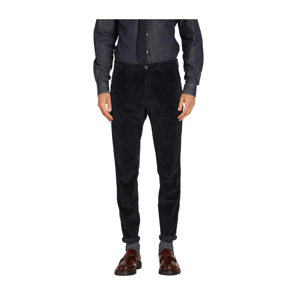 Mason's Velours Gestreepte Wortelpas Blue Heren
