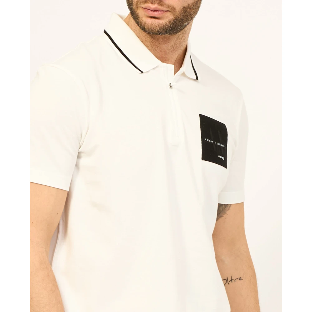 Armani Exchange Organisch Katoenen Polo Shirt Wit White Heren