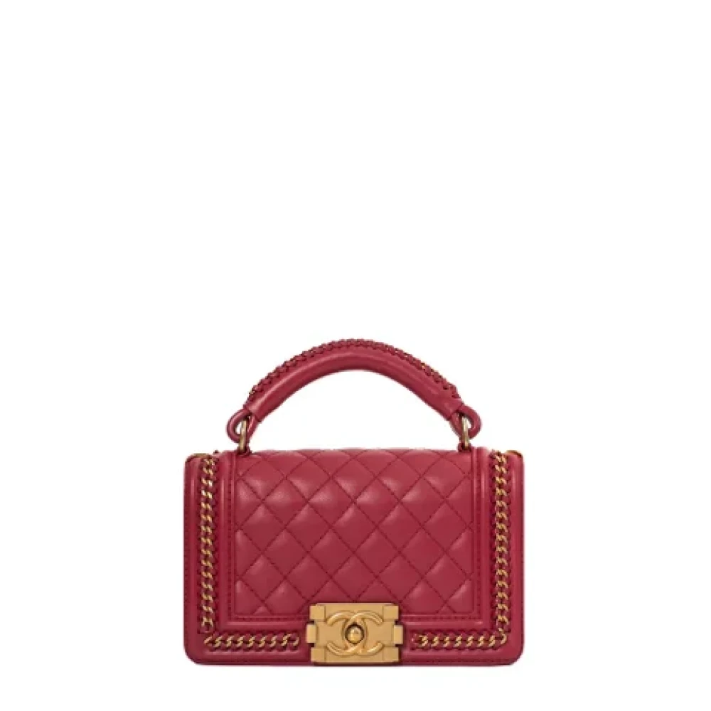 Chanel Vintage Pre-owned Leather handbags Pink Dames
