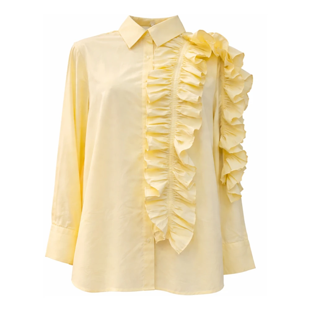 Weili Zheng Yellow Poplin Shirt - Female - Shirts - M - Blouses & Shirts
