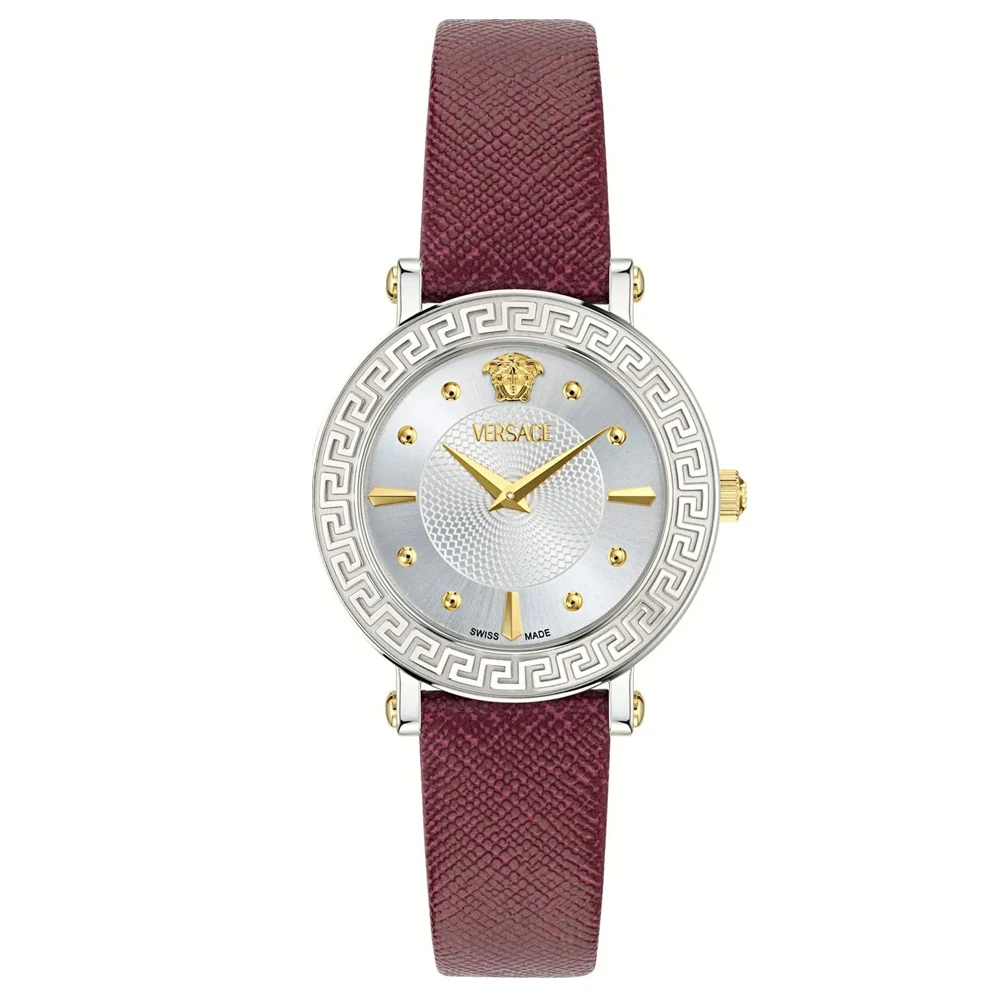 Versace VE9C00124 Greca Sphere gold silver red Leather Women's Watch NEW - Image 2