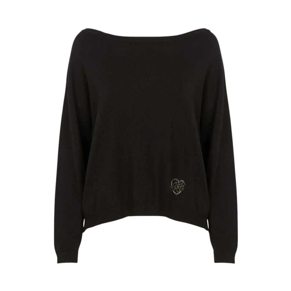 Liu Jo Ronde hals gebreide trui Black Dames