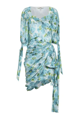 Asymmetric Wrap Short Dress